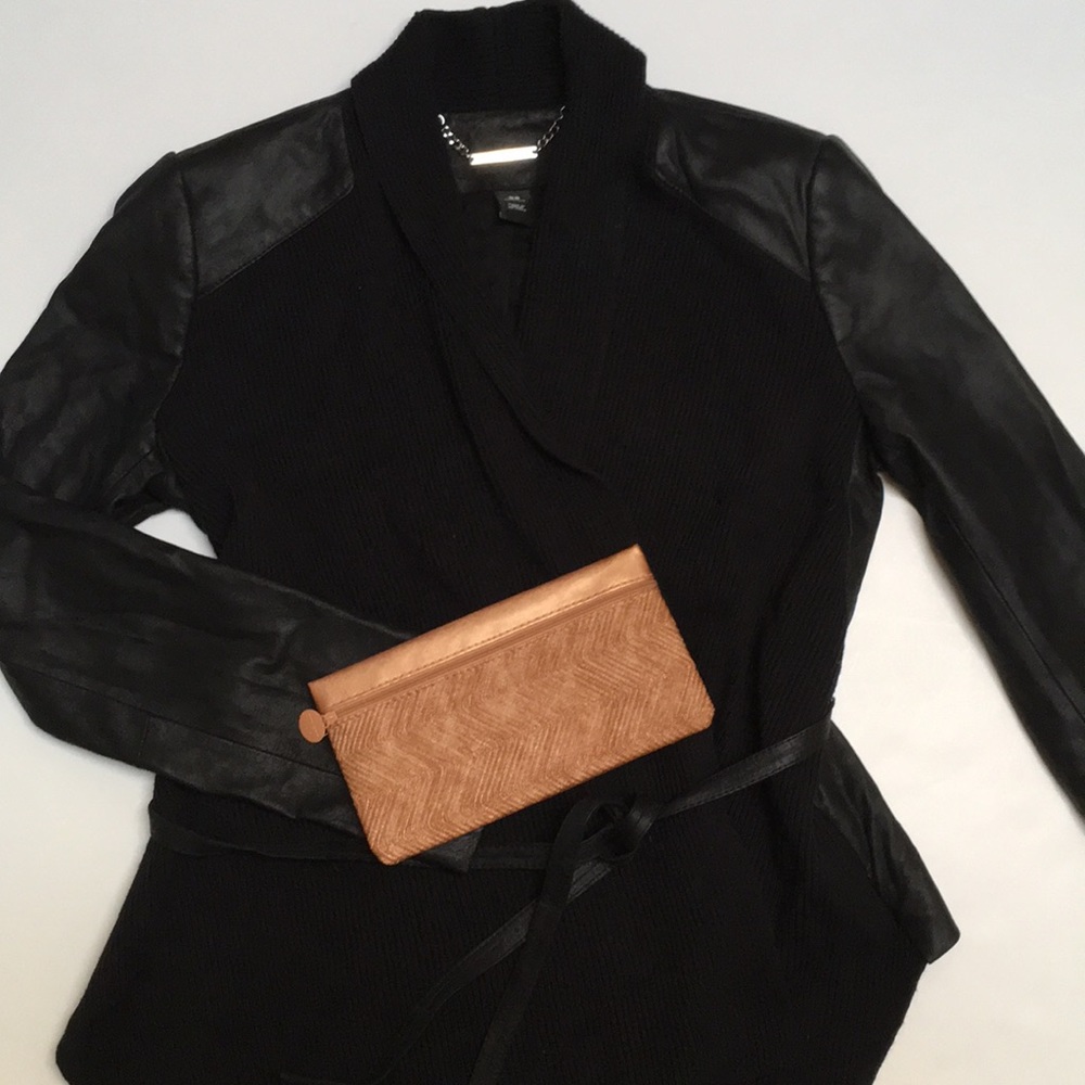 Gorgeous leather knit jacket, XS